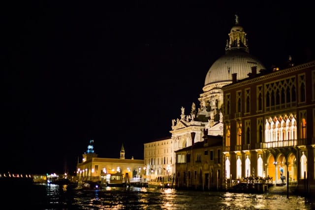 Venice at night in Italy